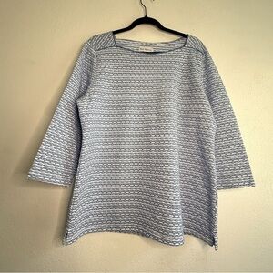 Kim Rogers Blue & White Striped Tunic Top. Long sleeves. Sz XL.